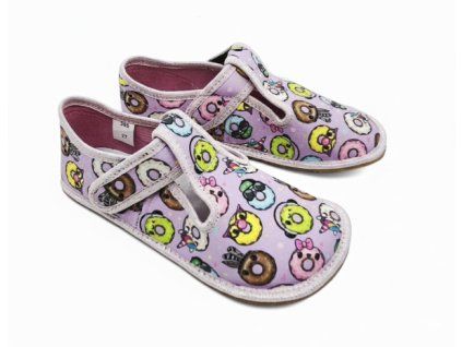 Bačkory přezůvky BAREFOOT 395 DONUTS růžové